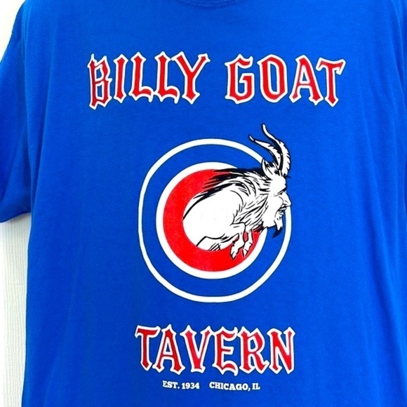 Port & Company - Billy Goat Tavern Chicago IL CHEEZBORGER! Blue T Shirt Size XL - Picture 3 of 8
